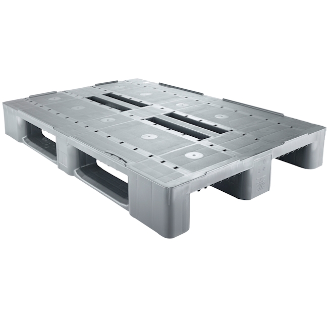 Euro Pallet CS1, 1200 x 800mm PE-HD, grey, oKV